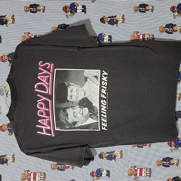 VTG 80s 90s HAPPY DAYS FELLING FRISKY GRAPHIC T SHIRT ALL SPORT LARGE - Picture 1 of 8